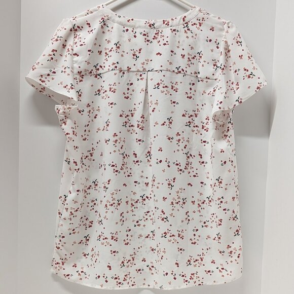 Hilary Radley Split Neck Abstract Floral Print Blouse - Picture 4 of 11